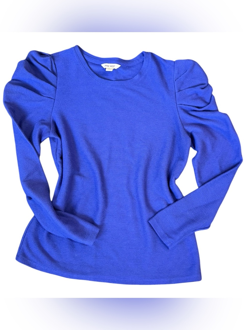 Nine West Women's Cobalt Blue Puff Sleeve Long-Sleeve Top
